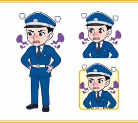 制服を着た警備スタッフのイラスト