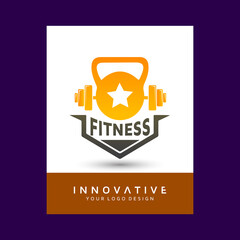 Modern fitness template logo design . Modern vector logo design template design.