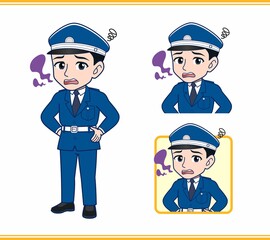 制服を着た警備スタッフのイラスト