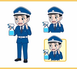 制服を着た警備スタッフのイラスト