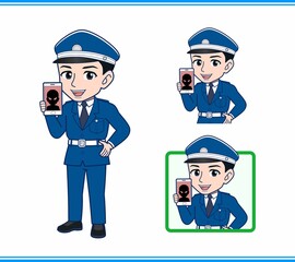 制服を着た警備スタッフのイラスト