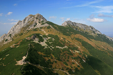Obraz premium Giewont peak - the most famous polish mountain, simbol of Tatra Mountains and Zakopane, Tatras, Poland