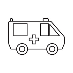 Ambulance car simple medicine icon in trendy line style isolated on white background for web applications and mobile concepts. Vector illustration