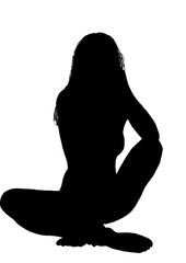 silhouette femme assise 