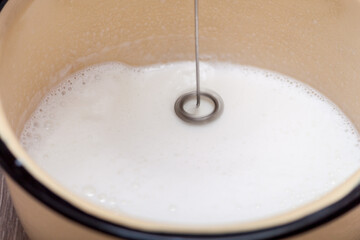 Milk foam maker. Mini blender, frothers for coffee, latte
