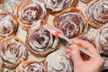 Homemade tasty cinnamon rolls bakery