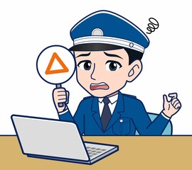 制服を着た警備スタッフのイラスト