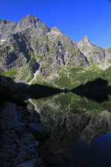 Naklejka na ściany i meble Morskie Oko - Eye of the Sea, mountain lake in Tatra Mountains, Poland