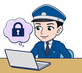 制服を着た警備スタッフのイラスト