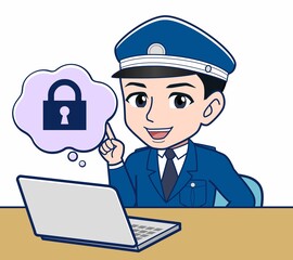 制服を着た警備スタッフのイラスト