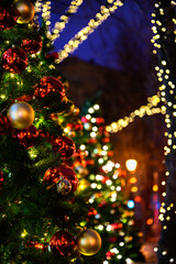 Christmas Tree and Decorations. Russia, Moscow 2020.