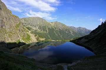 Czarny Staw - Black Lake, mountain lake in Tatra Mountains, Poland