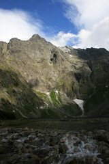Czarny Staw (Black Lake) and Rysy -  Poland's highest point, 2,499 metres (8,199 ft) in elevation, Tatra Mountains, Poland