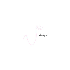 GW initial handwritten calligraphy, for monogram and logo