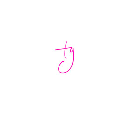 TG initial handwritten calligraphy, for monogram and logo