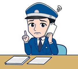 制服を着た警備スタッフのイラスト