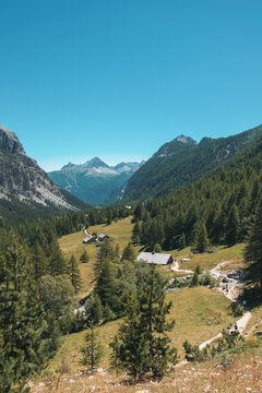 splendid panorama of Val di Susa. road to reach the green lake