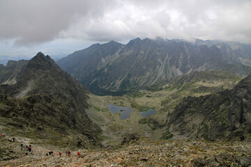 Landscape of Tatras - seen from Poland's highest point, the north-western summit of Rysy, 2,499 metres (8,199 ft) in elevation.