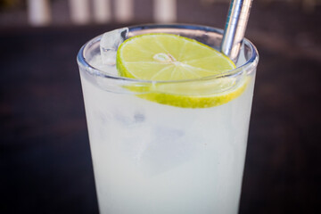 Fresh fruit water (agua fresca) made of lime juice is a traditional drink in Mexico.