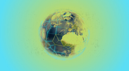 connected planet earth global world. elements of this image furnished by NASA 3d-illustration