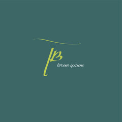 TB initial handwritten calligraphy, for monogram and logo
