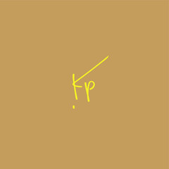 KP initial handwritten calligraphy, for monogram and logo