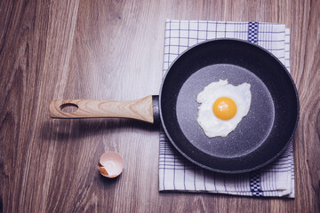 fried eggs in a frying pan