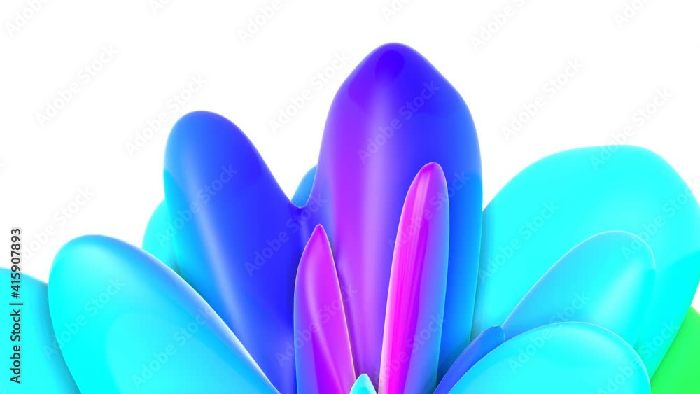 Poster three-dimensional smooth multi-colored deforming figure. abstract animation. 3d render
