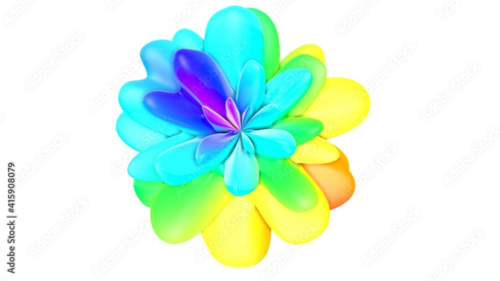 Aufkleber three-dimensional smooth multi-colored deforming figure. abstract animation. 3d render
