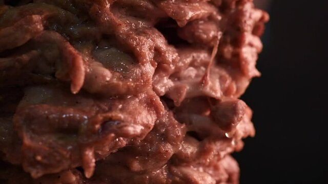 Roasted meat for delicious shaverma close-up