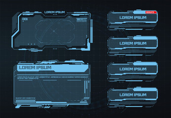 Streaming panel overlay design template. Creative HUD futuristic square frame, virtual tech display, element for user interface design.  Vector Illustration