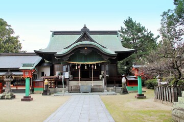 Obraz premium 久留米市の北野天満宮本殿