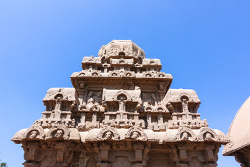 Mahabalipuram or Mamallapuram five rathas built in 7th Century