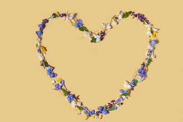 flower heart on plain background