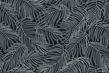 Tropical seamless natural pattern of exotic leaves.