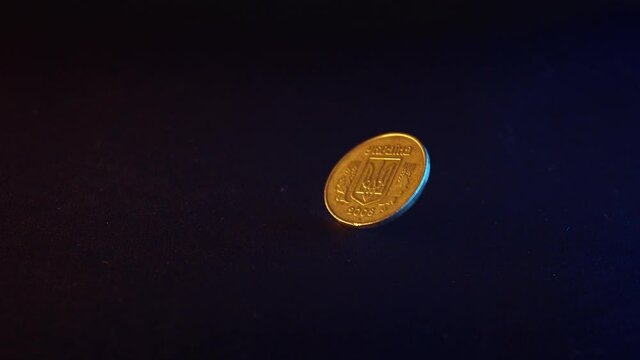 the coin is spinning slowly