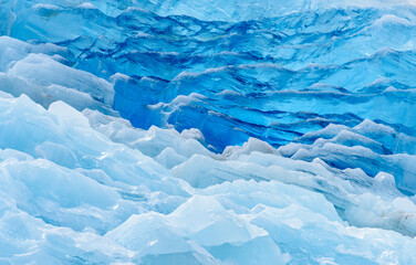 Obraz premium Norway, Svalbard, Spitsbergen. Very old glacial ice details.