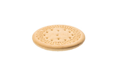 cookie isolated on white background. round biscuit cut out. sweet food concept