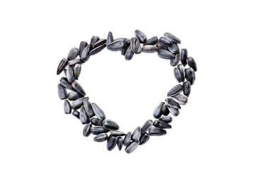 sunflower seeds isolated on white background. cereals cut out