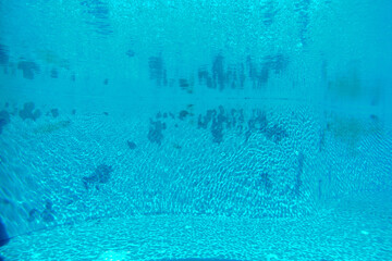 Fototapeta na wymiar Inside the very clean and turquoise color swimming pool