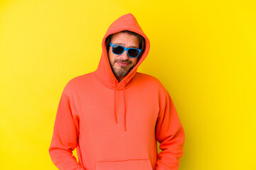 Middle age man wearing a hoodie