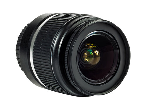 Professional DSLR camera Lens. Isolated on white background
