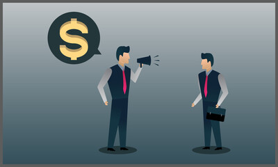 
vector illustration of businessman consulting, symbol of finance and strategy, Eps 10