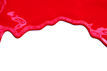 Paint red color dripping, Color cropping on white
