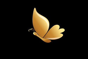 Beautiful Gold Butterfly Luxury Logo Vector Identity ID Card Business Vector Image Template.