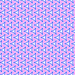 Seamless vector geometric pattern with arc lines. In blue and pink colors. Good print for wrapping paper, packaging design, wallpaper, ceramic tiles, and textile