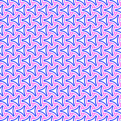Seamless vector geometric pattern with arc lines. In blue and pink colors. Good print for wrapping paper, packaging design, wallpaper, ceramic tiles, and textile