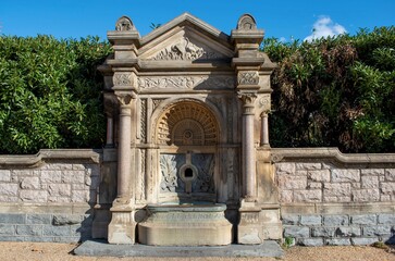 Fototapeta premium antique water fountain with beautiful roman style carving
