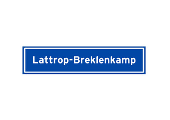 Lattrop-Breklenkamp isolated Dutch place name sign.