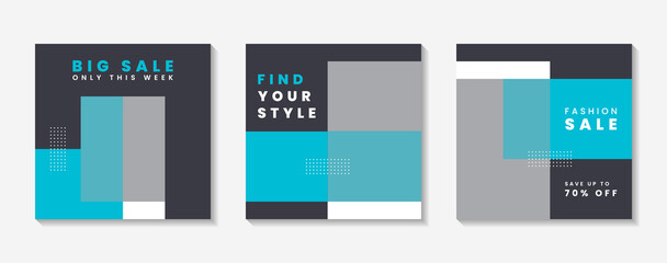 Fashion minimalist social media post template collection